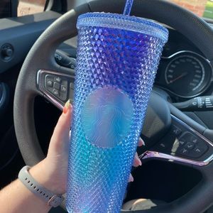 COPY - Starbucks blue purple ombré studded tumbler